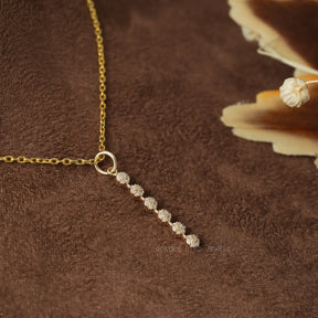 Full view of moissanite pendant in unique shape 