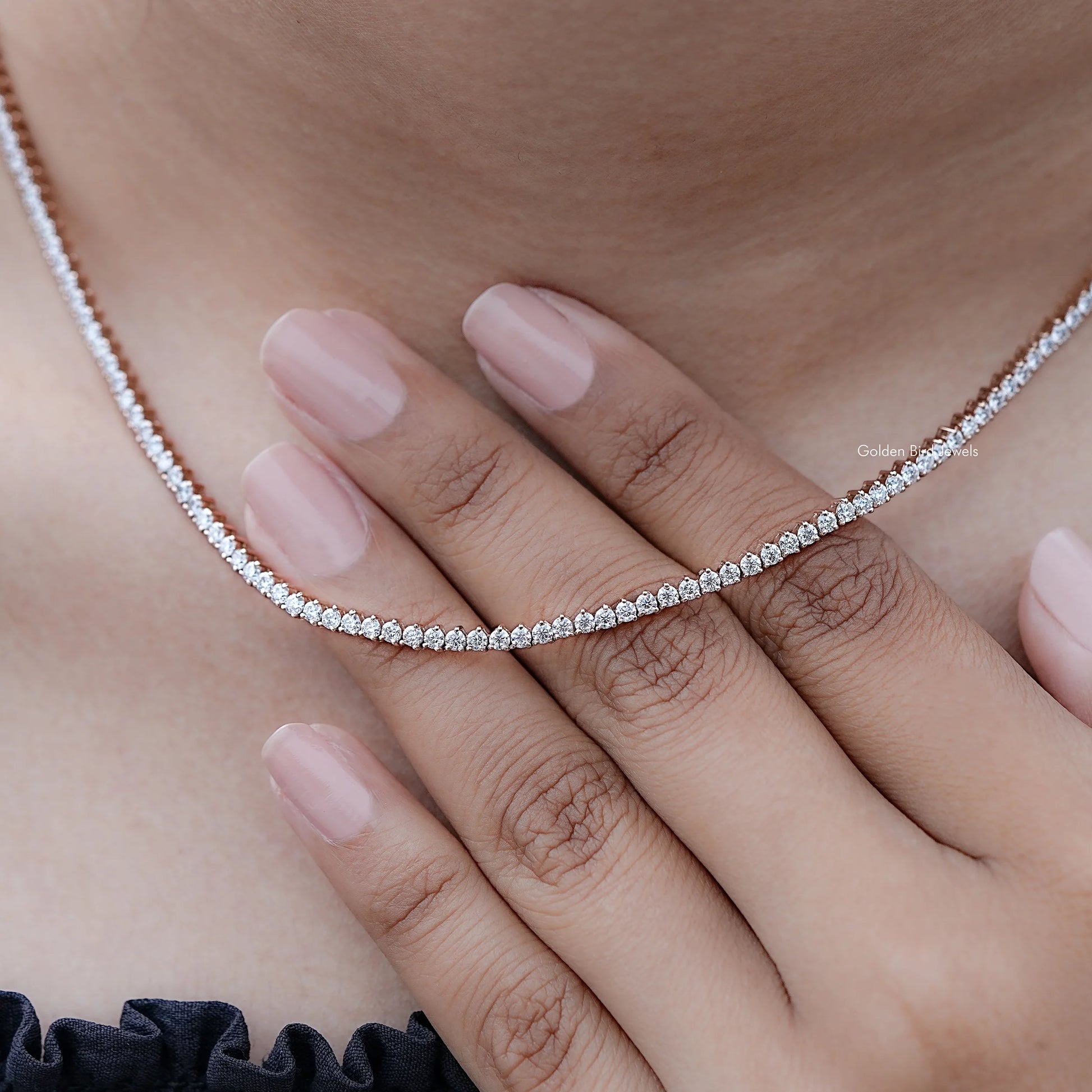 Front Angle of Round Moissanite Solitaire Pendant