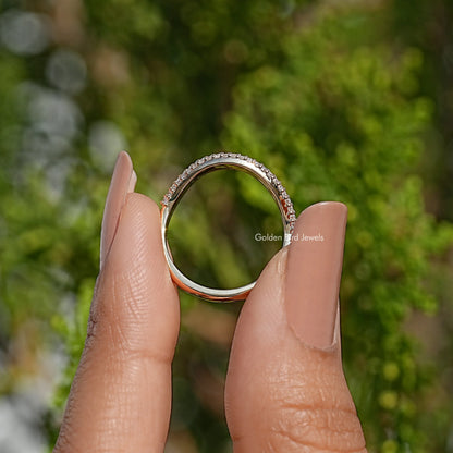 Back View Of Pave Set Wedding Band
