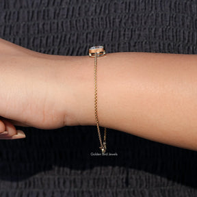 Round Lab Diamond Solitaire Chain Bracelet