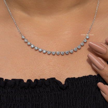 Old European Round Cut Moissanite Necklace