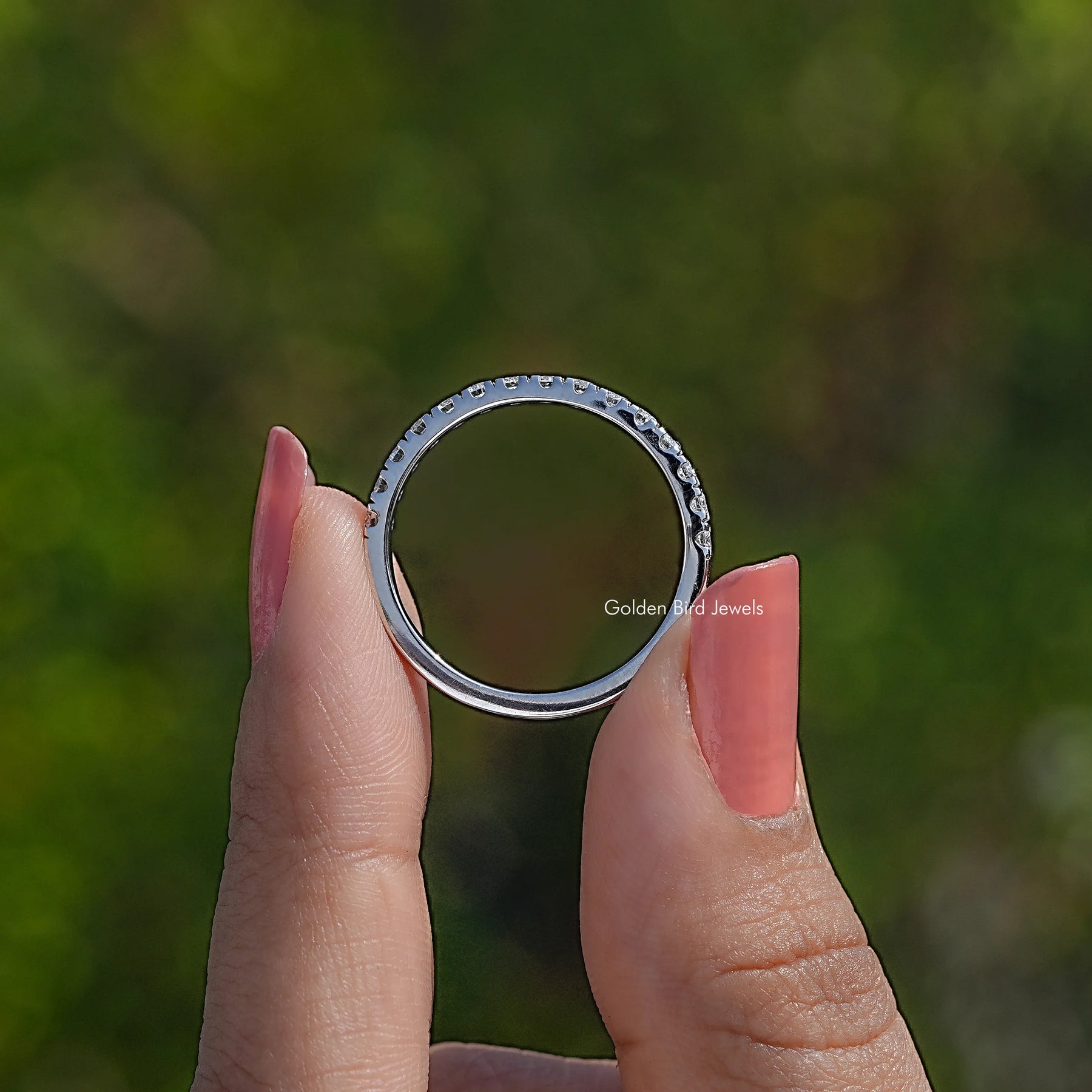 Round Lab Diamond Eternity Wedding Band