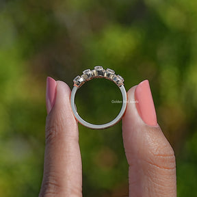 Round Cut Lab Diamond Five Stone Halo Band