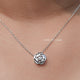 Round Lab Diamond Floral Solitaire Pendant