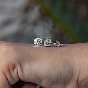 Round Shaped Lab Diamond Stud Earrings