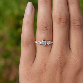 View of Round Cut Lab Grown Diamond Ring In White Gold