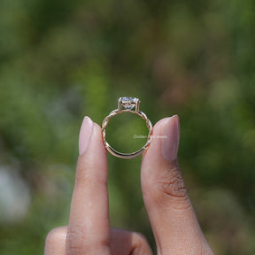 Round Lab Diamond Twisted Shank Accent Ring