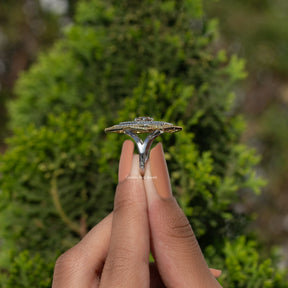 Round Cut Moissanite Cluster Engagement Ring