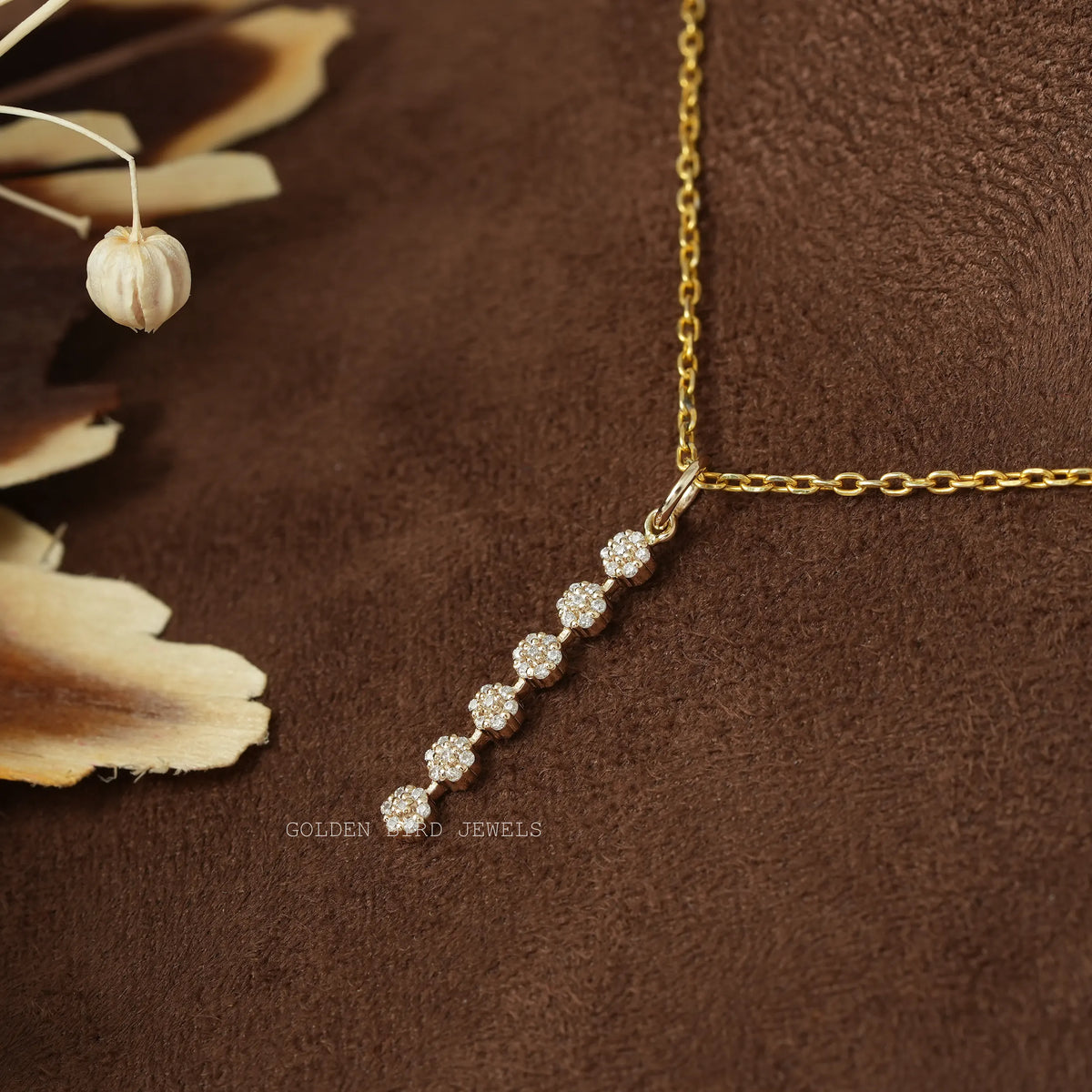 View of moissanite pendant for women