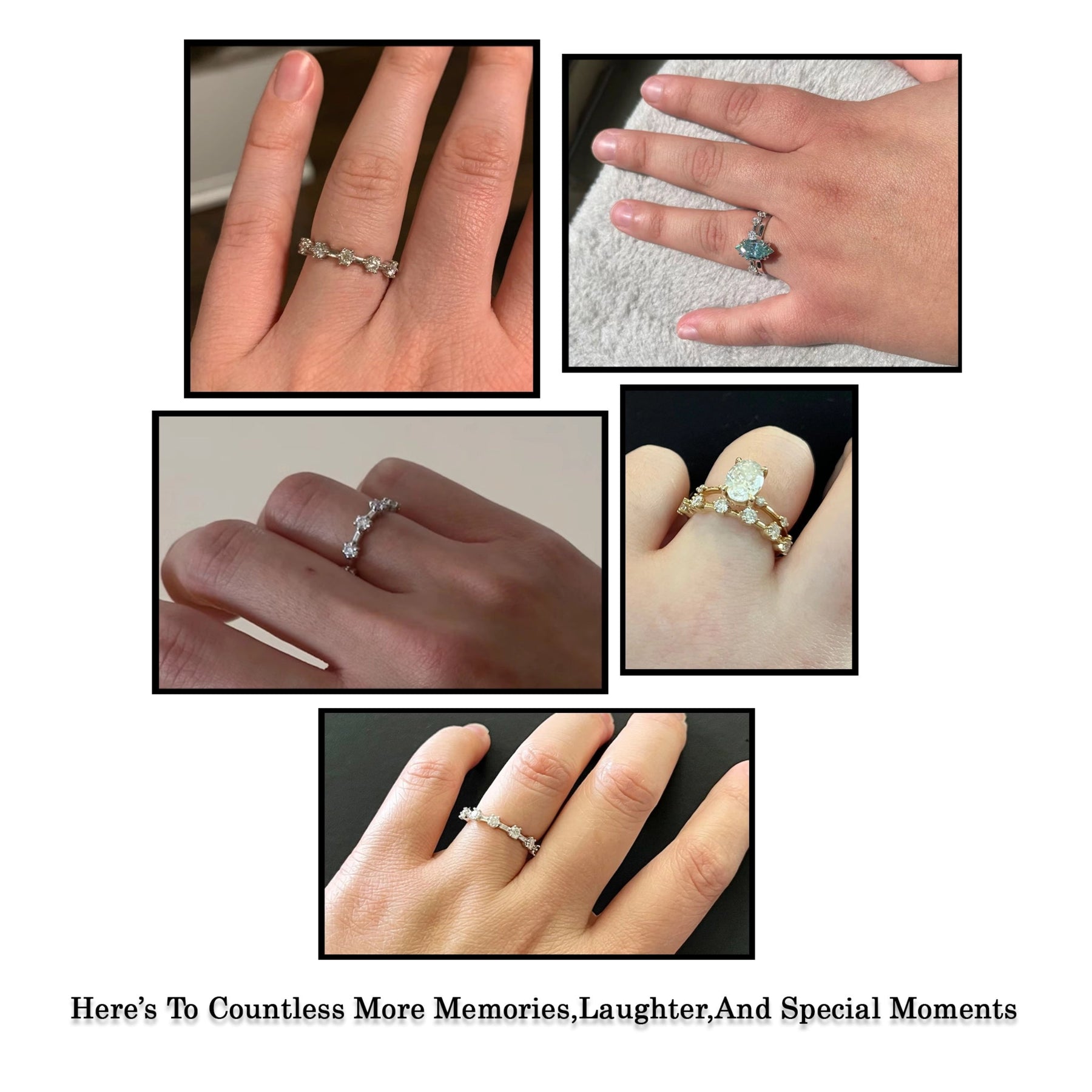 Round Moissanite Distance Dainty Half Eternity Band