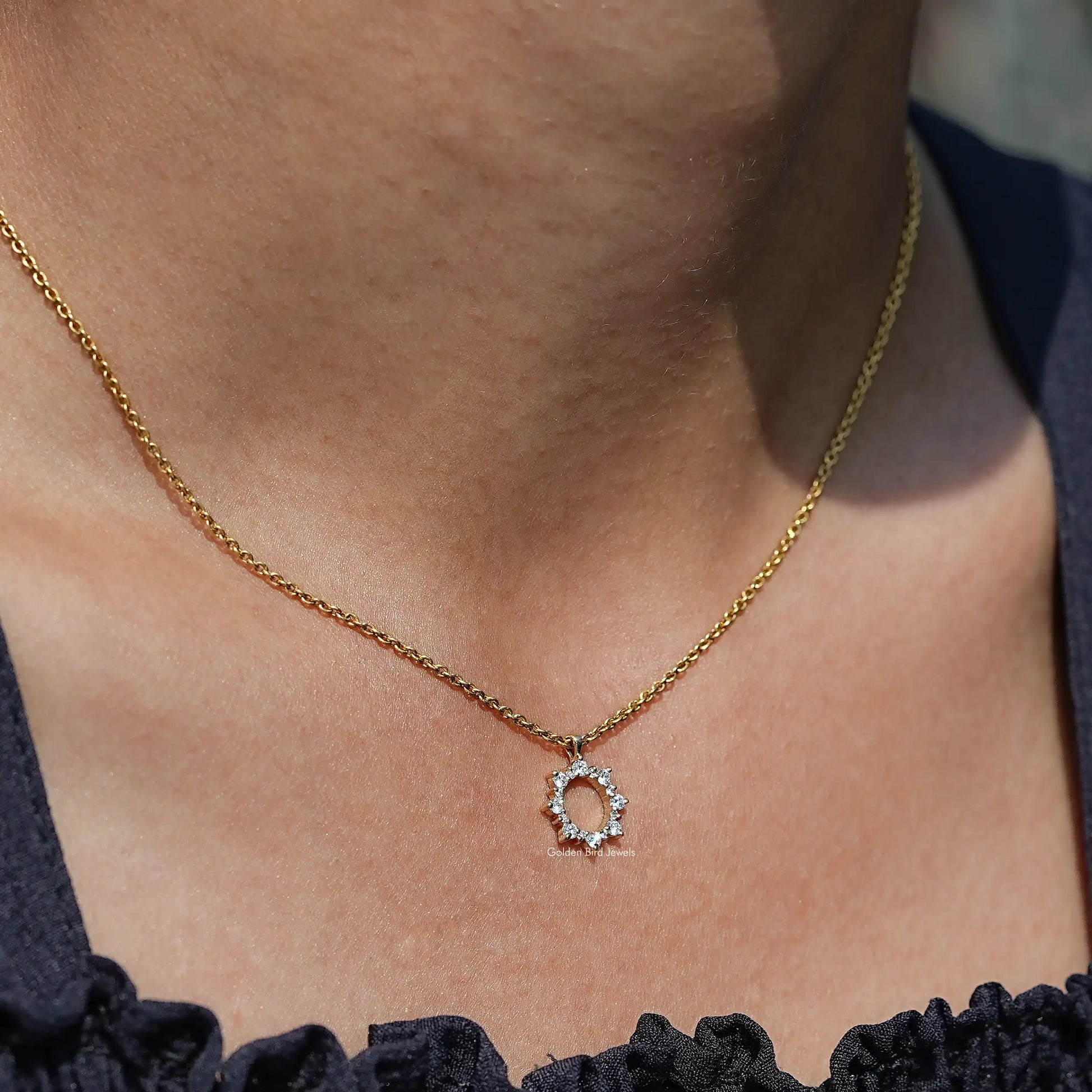 View of Diamond Open Circle Pendant In Wear's of Women's 