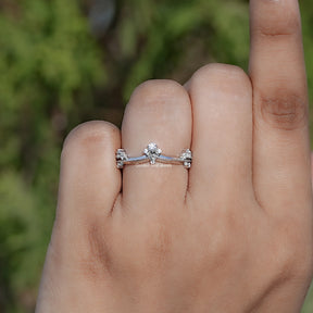 Round Shaped Lab Diamond Curved Distance Band