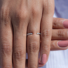 Round Shaped Moissanite Open Cuff Band