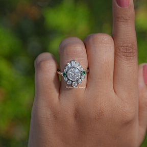 Round Shaped Moissanite Halo Ring
