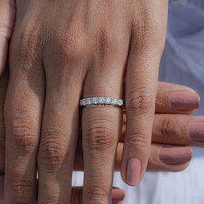 Seven Stone Round Cut Lab Diamond Wedding Band