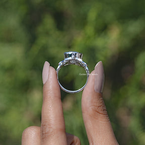 Back view of Round Moissanite Engagement Ring