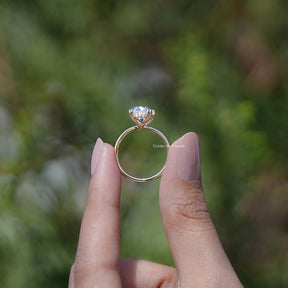 Back view of Lab Diamond Split Shank Ring in secure setting 