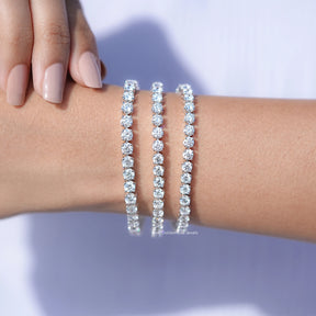 Round Cut Eco Friendly Diamond Tennis Bracelet in Unique Pattern 