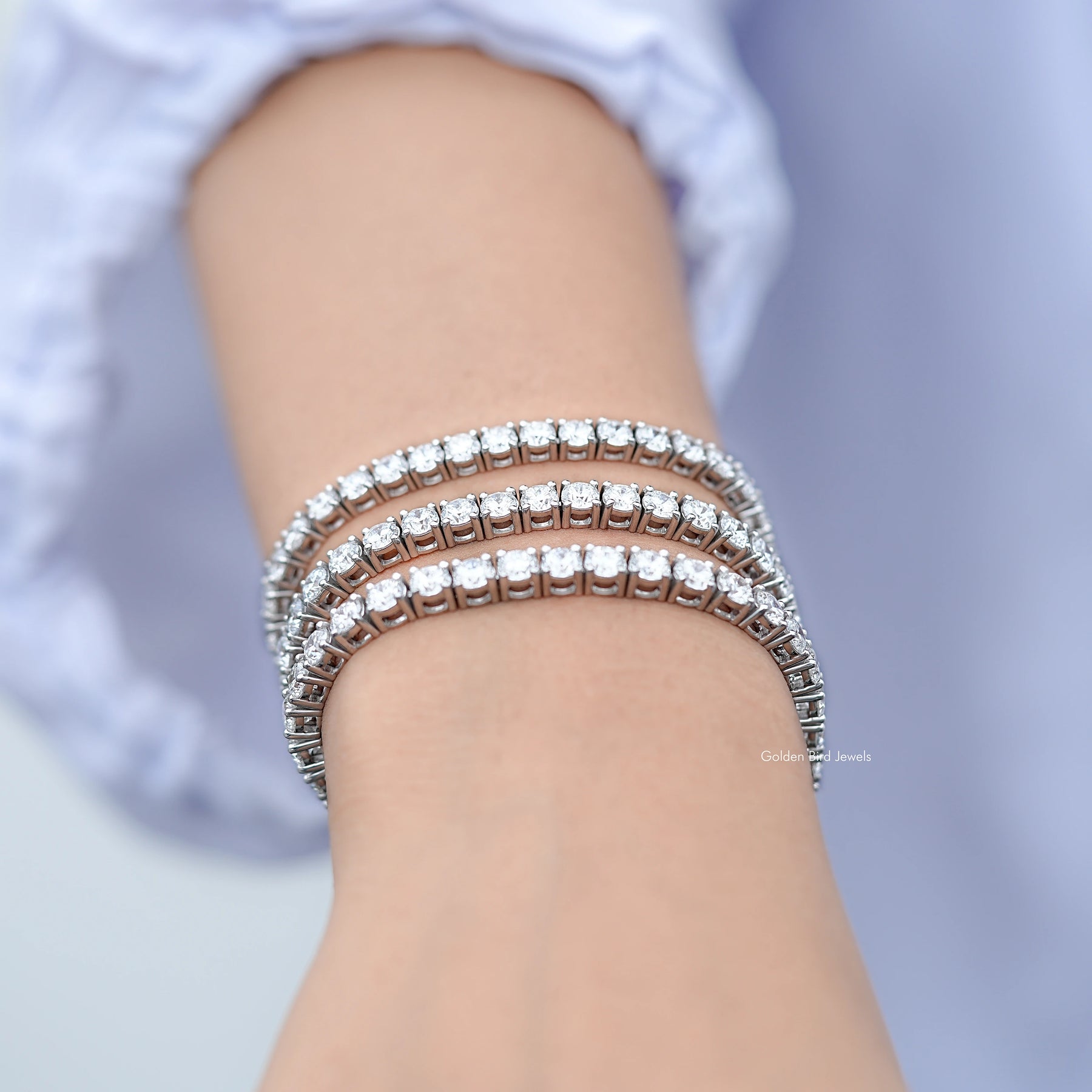 Round Cut Eco Friendly Diamond Tennis Bracelet