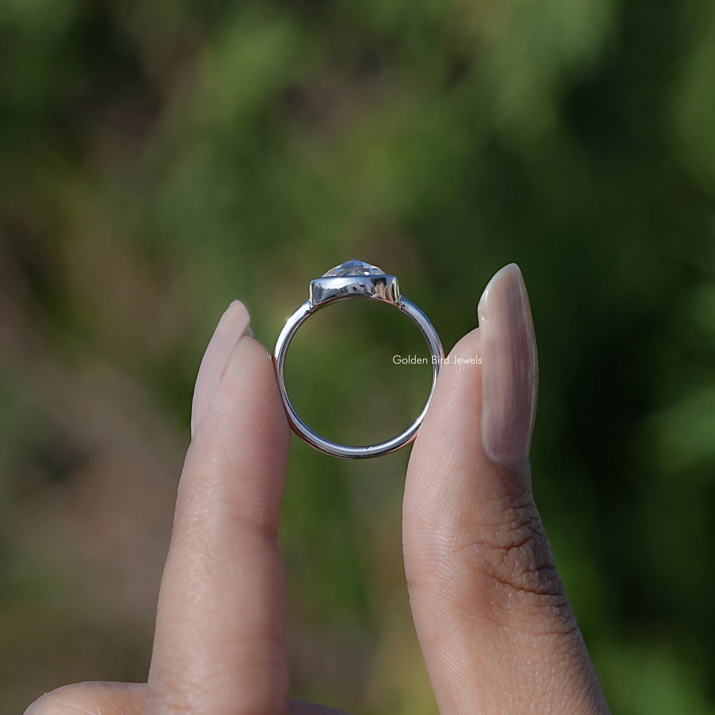 Rose Cut Round Moissanite Solitaire Ring For Her