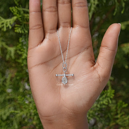 Pear Cut Moissanite Bezel Set Pendant