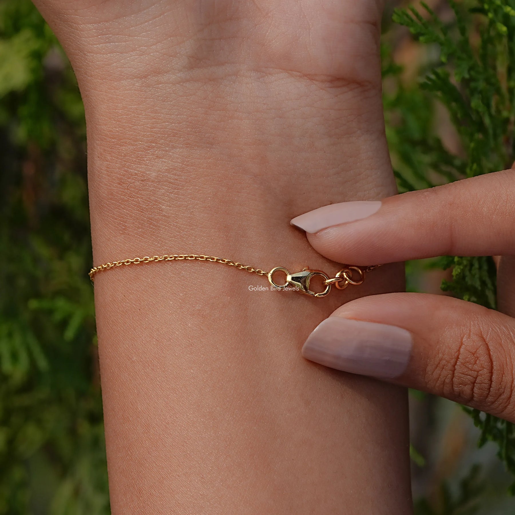 Back view of diamond heart cut halo  bracelet