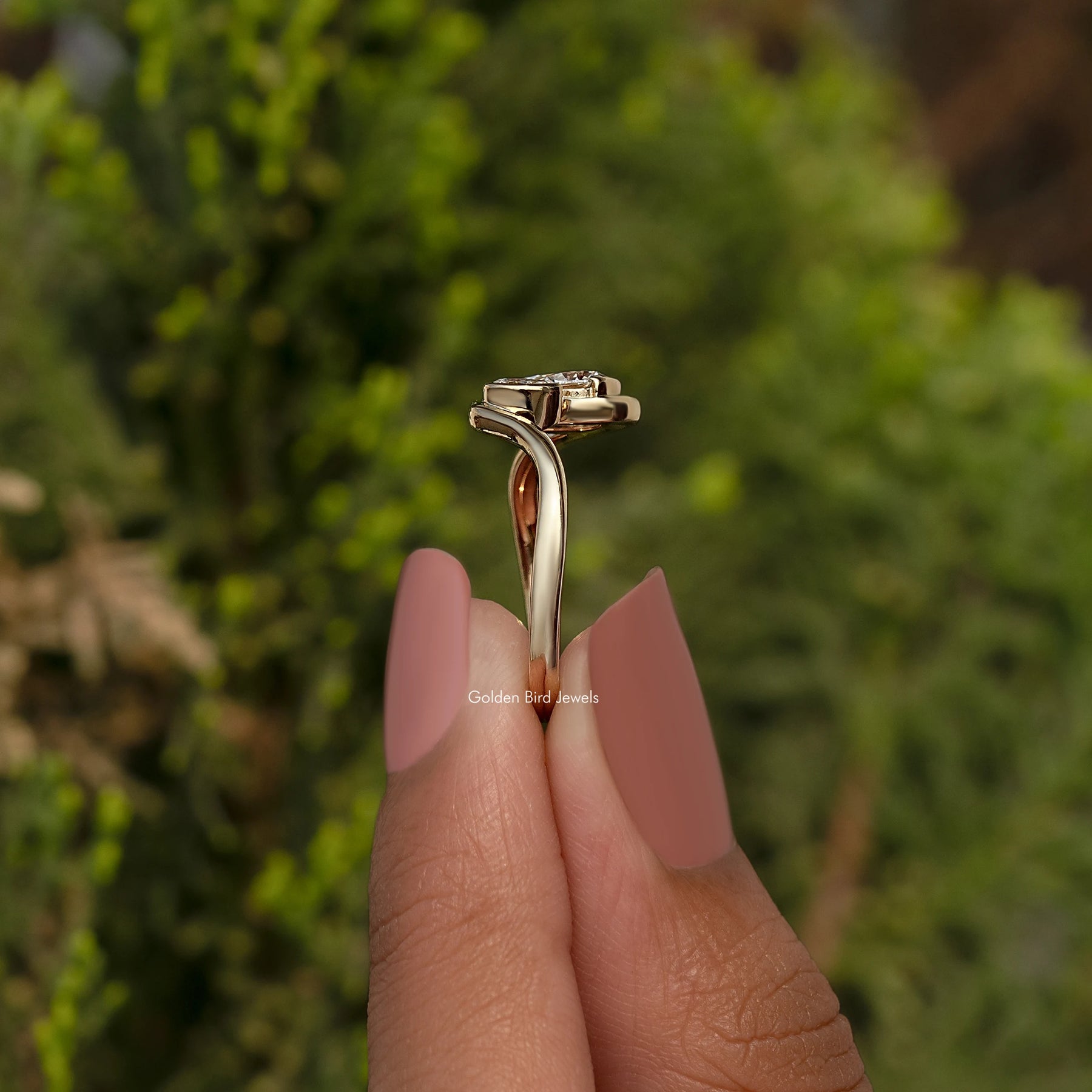 2 Stone Pear Cut Lab Diamond Toi Et Moi Ring