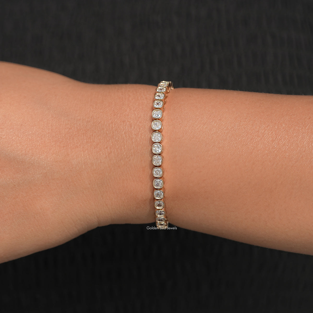 Square Cushion Lab Diamond Tennis Bracelet