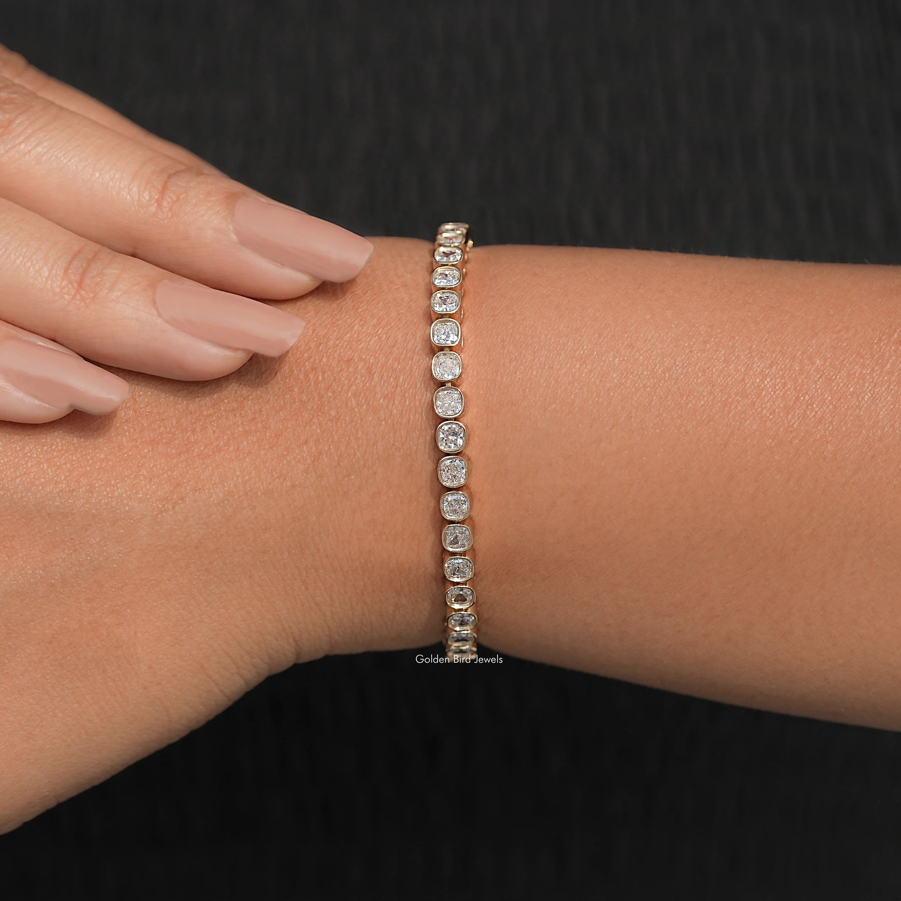 Square Cushion Lab Diamond Tennis Bracelet