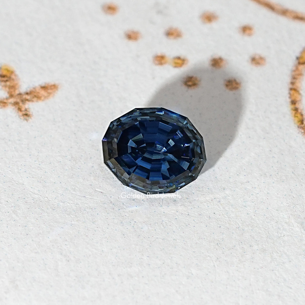 Blue Sapphire Step Cut Oval Loose Moissanite