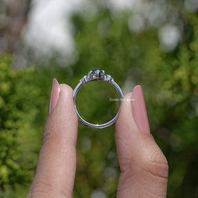 Three Stone Marquise Cut Moissanite Ring