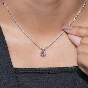 View of A Gemstone Pendant Necklaces​ Wear In Women's neck