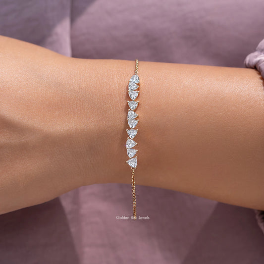 Trillion Cut Lab Grown Diamond Engagement Bracelet