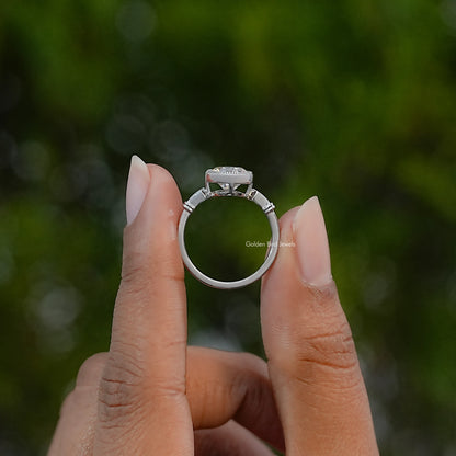 OEC Round Cut Moissanite Miligraine Set Solitaire Ring