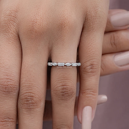 Marquise Moissanite Full Eternity Wedding Band