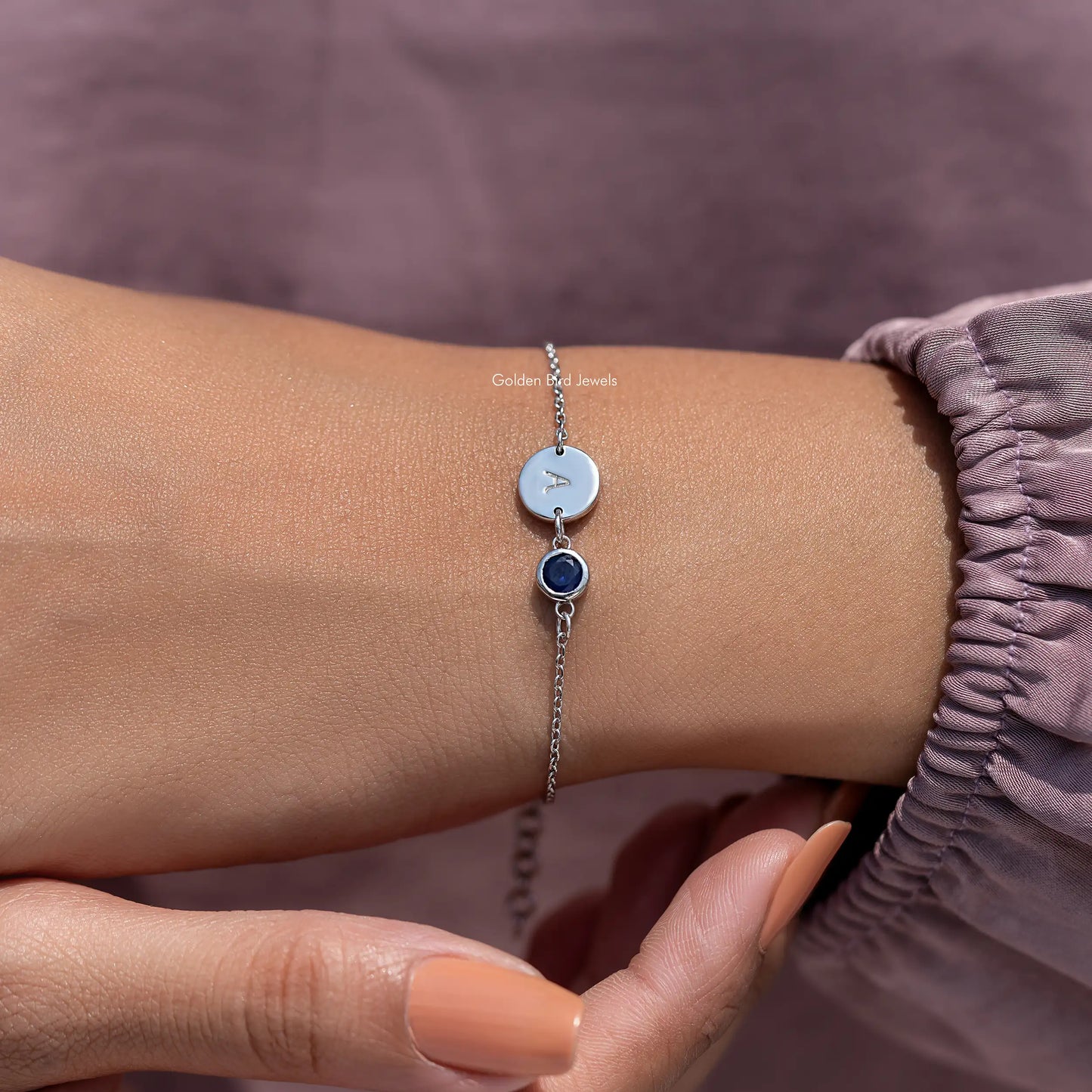 Alphabet Initial Letter Gemstone Bracelet