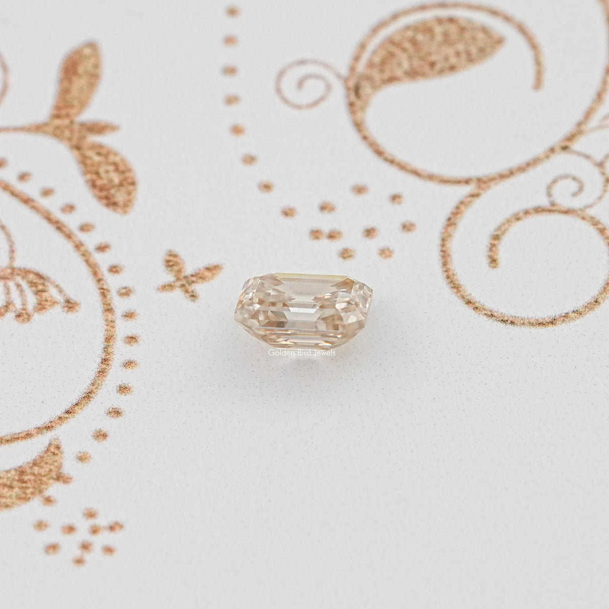 Side View Of Old Mine Asscher Cut Loose Moissanite Stone