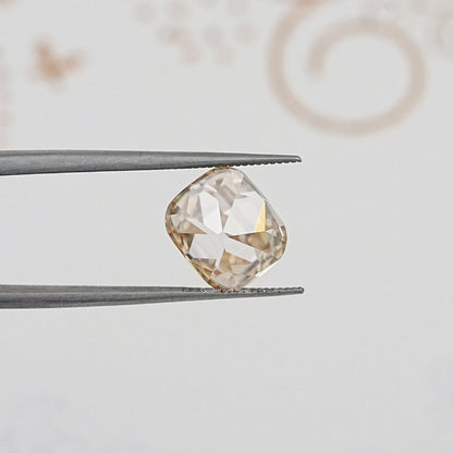 Detailed View Of Old Mine Cushion Cut Loose Moissanite Stone