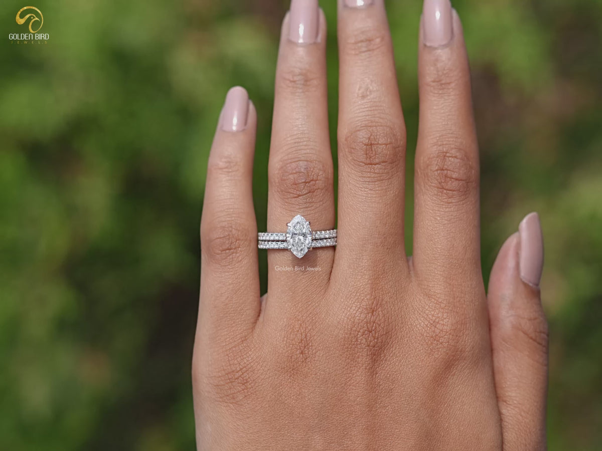 You tube Video of Marquise Cut Lab Grown Diamond Bridal Ring Set
