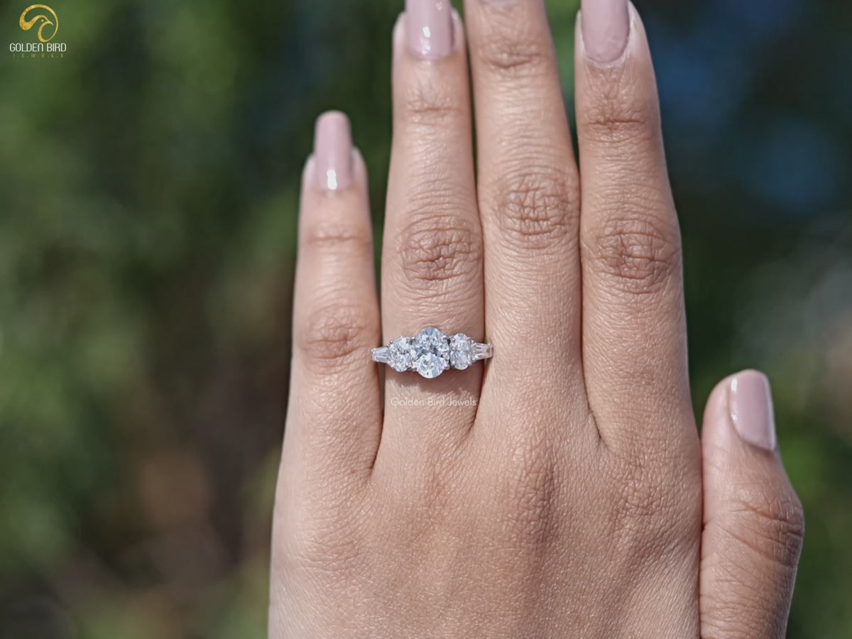 Youtube Video of Oval And Tapered Baguette Diamond Five Stone Ring