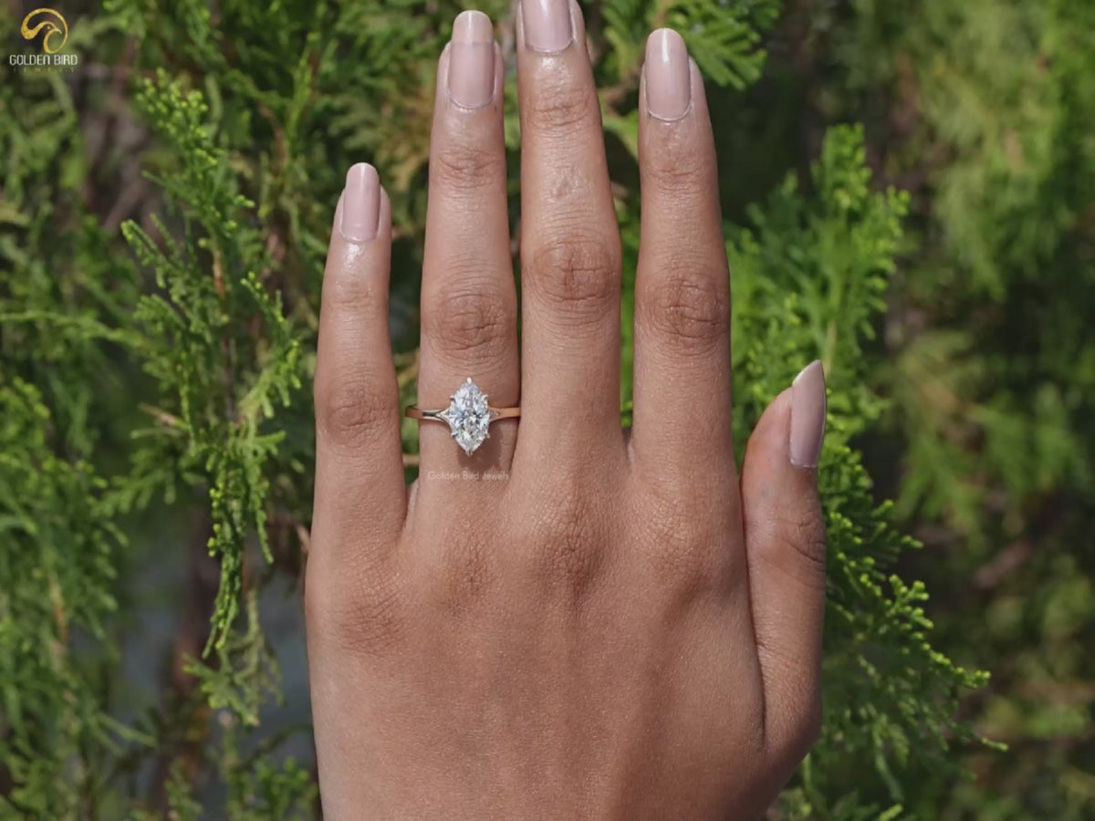 Youtube Video of Marquise Cut Lab Grown Diamond Engagement Ring