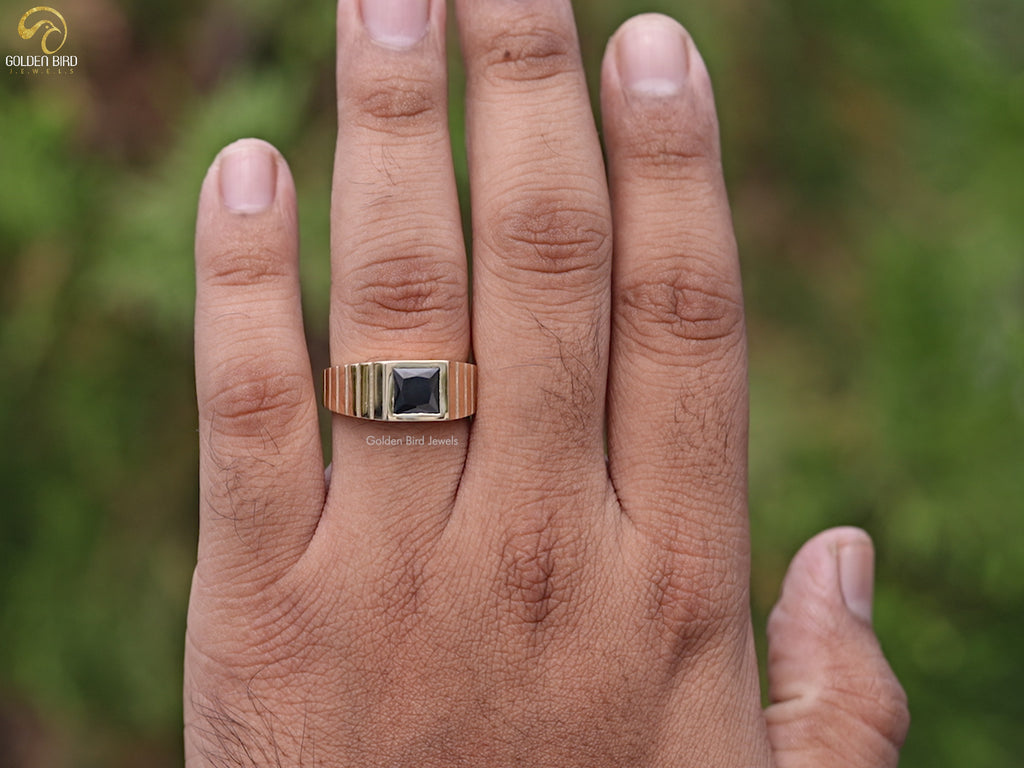 Youtube Video of Princess Cut Black Gemstone Solitaire Men's Ring