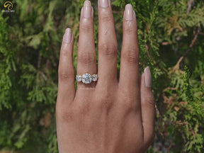 Youtube Video of Square Old Mine Cushion Diamond Three Stone Ring