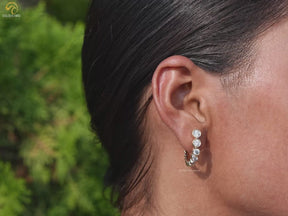 Youtube Video of Round Graduated Lab Diamond C Hoop Earrings