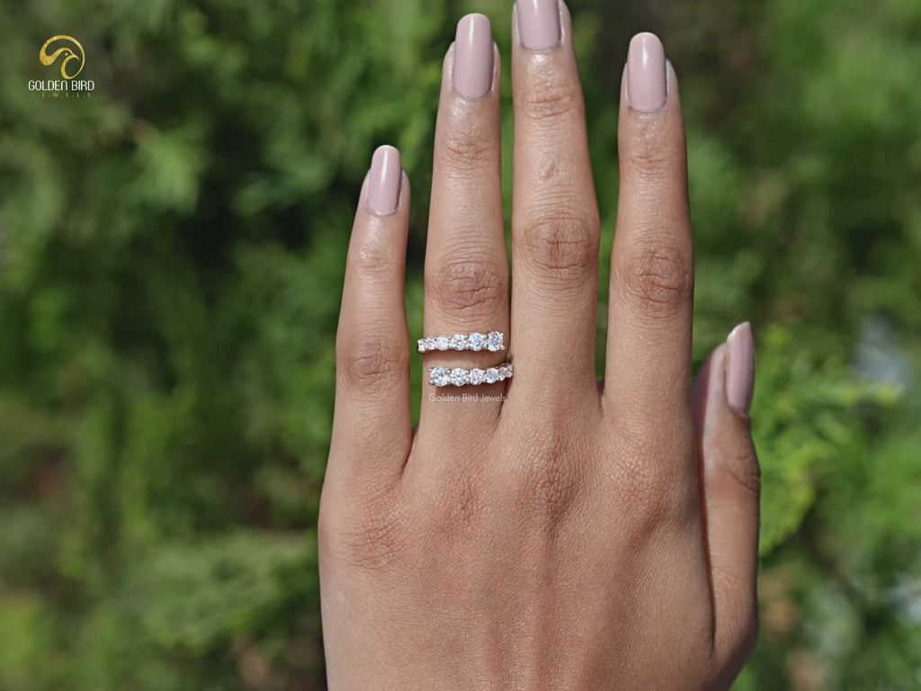 Youtube video of Round Cut Lab Diamond Bypass Wedding Band