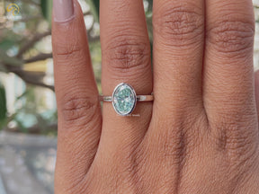 Oval Cut Moissanite Bezel Set Solitaire Engagement Ring
