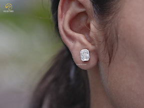 Radiant Cut Lab Grown Diamond Stud Earrings