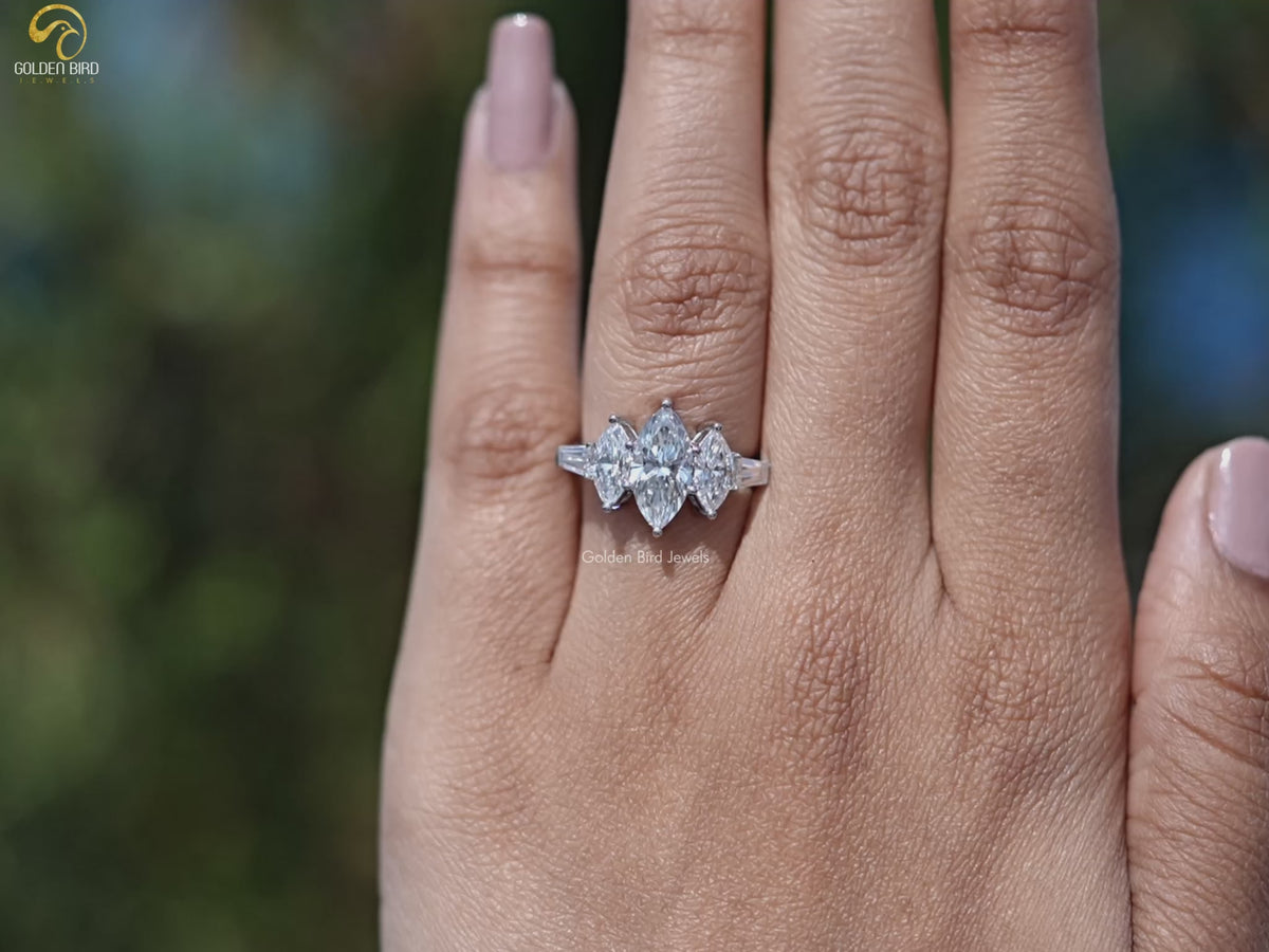 Youtube Video of Marquise Cut Lab Diamond Five Stone Ring