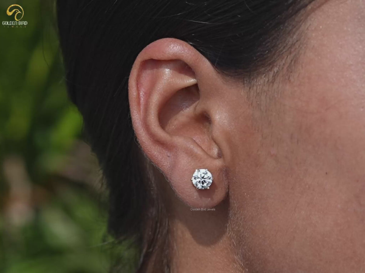 Youtube Video of Lab Diamond Round Shaped Solitaire Stud Earrings