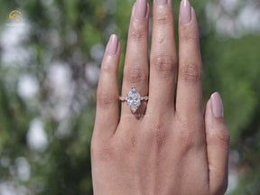 Youtube Video of Marquise Cut Lab Diamond Accent Set Bridal Ring